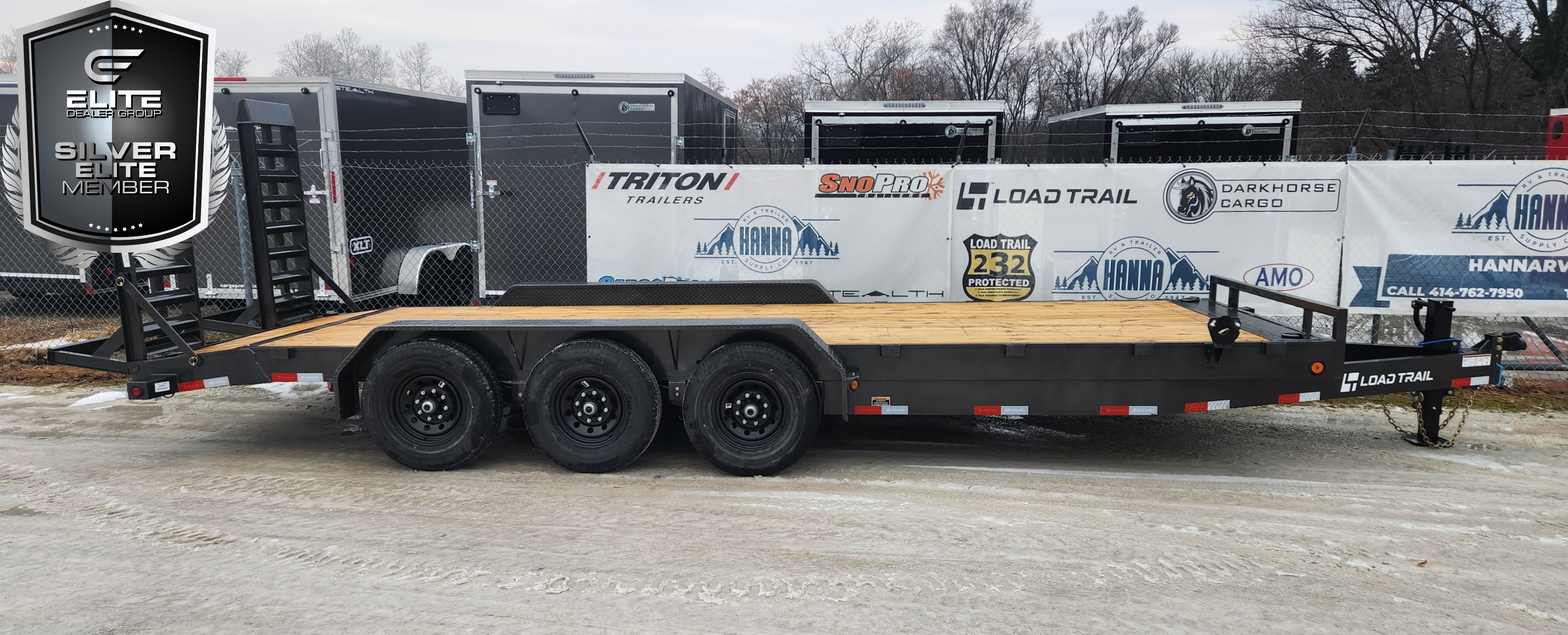 Load Trail 83 X 22 Triple Axle 21,000 Lb Steel Car Hauler / Equipment Trailer- Gun Metal Gray